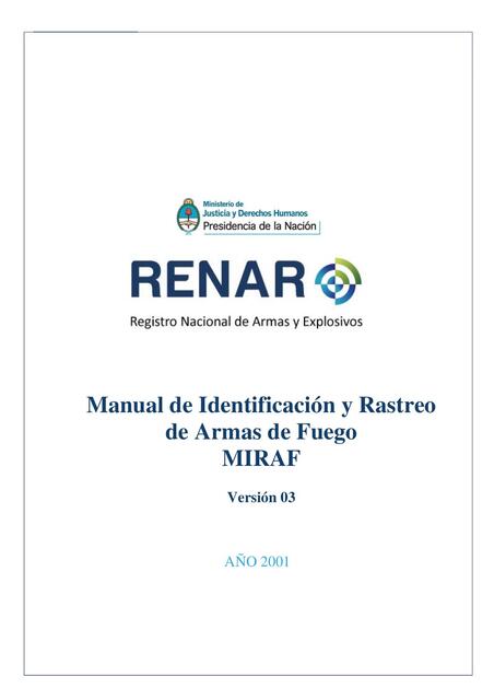 Manual de Identificación y Rastreo  de Armas de Fuego MIRAF 