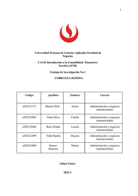 Trabajo de Investigación N°1 