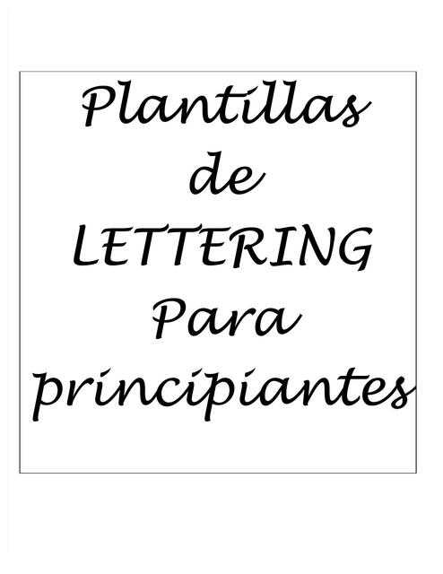 Plantillas de Lettering para Principiantes 