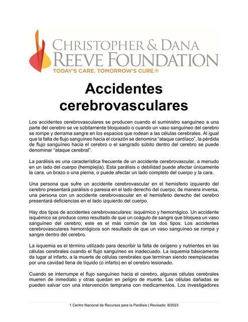 Accidentes cerebrovasculares