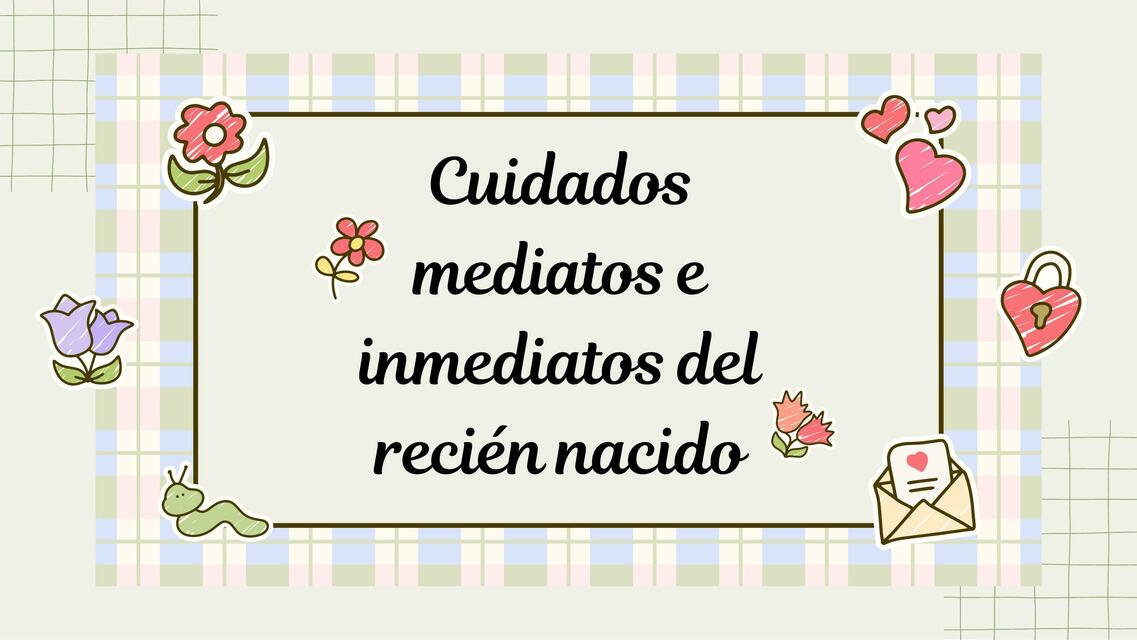 Cuidados mediatos y inmediatos del recién nacido