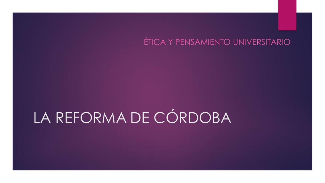 Reforma de cordoba 