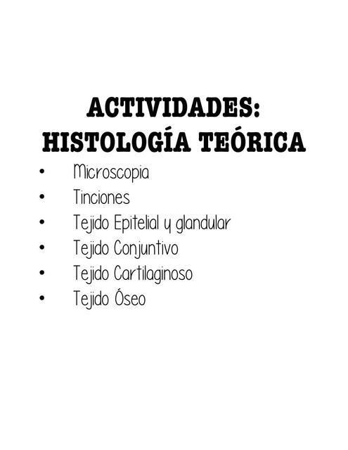 HIstologia teorica