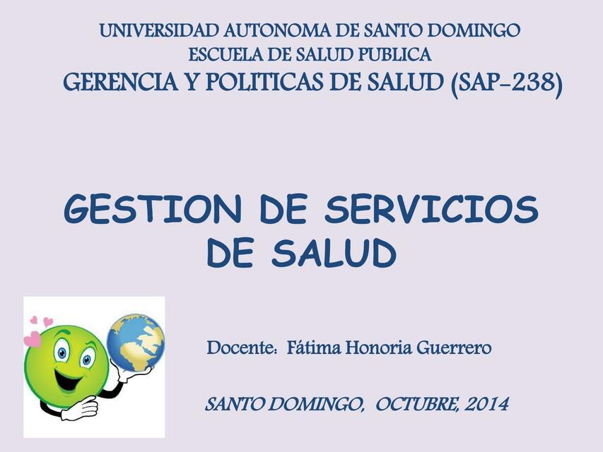 Presentación gestión de servicios de salud