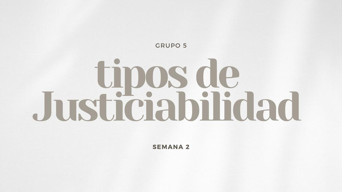 Tipos de Justiciabilidad