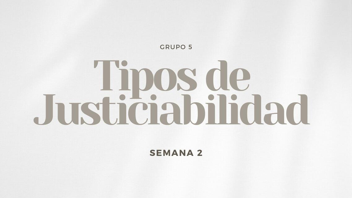 Tipos de Justiciabilidad