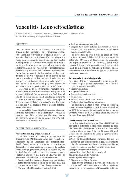 Cap 16 Vasculitis leucocitoclasticas