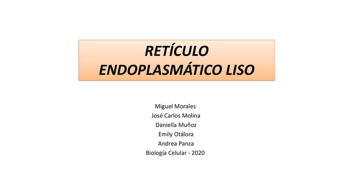 RETÍCULO ENDOPLASMÁTICO LISO