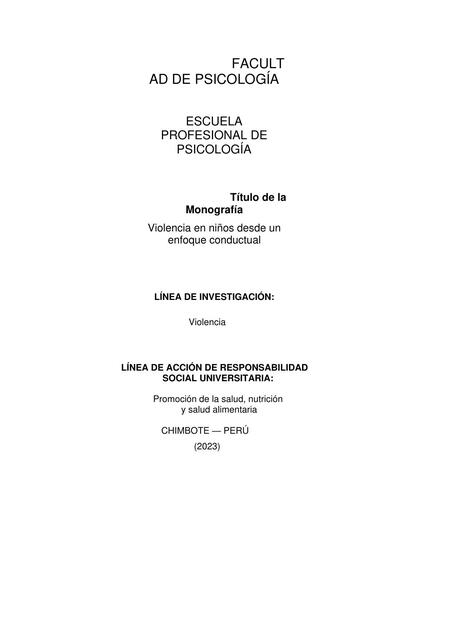 Monografía (Violencia en niños desde un enfoque conductual)