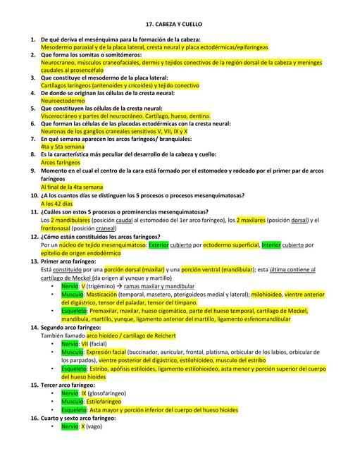 Capitulo 17 CABEZA Y CUELLO Guia Embriologia Lagman