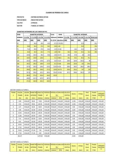 Calculo Hidráulico Principal 