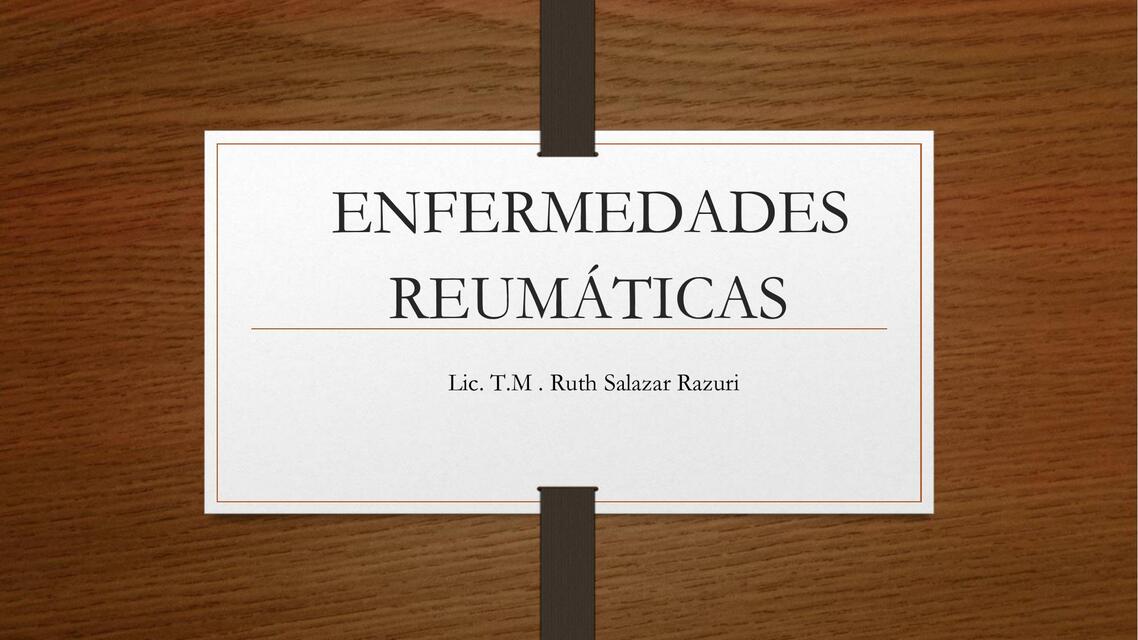 Enfermedades reumáticas 