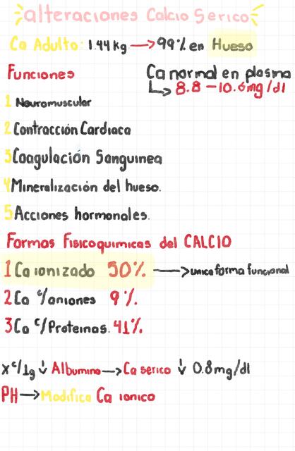 Alteraciones calcio sérico