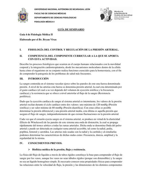 Fisiología del Control y Regulación de la Presión Arterial 