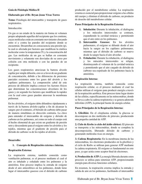 Fisiología del Intercambio y Transporte de Gases Respiratorios 