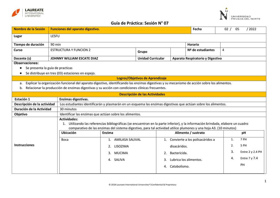 Funciones del Aparato Digestivo 