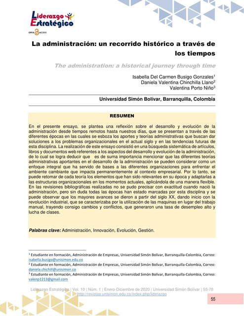 La Administración: Un Recorrido Histórico a Través de los Tiempos 