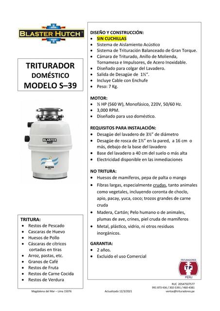  Triturador S 39