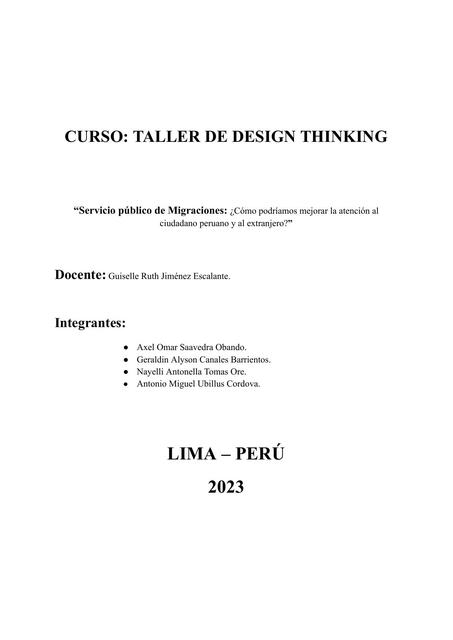 Taller de design thinking