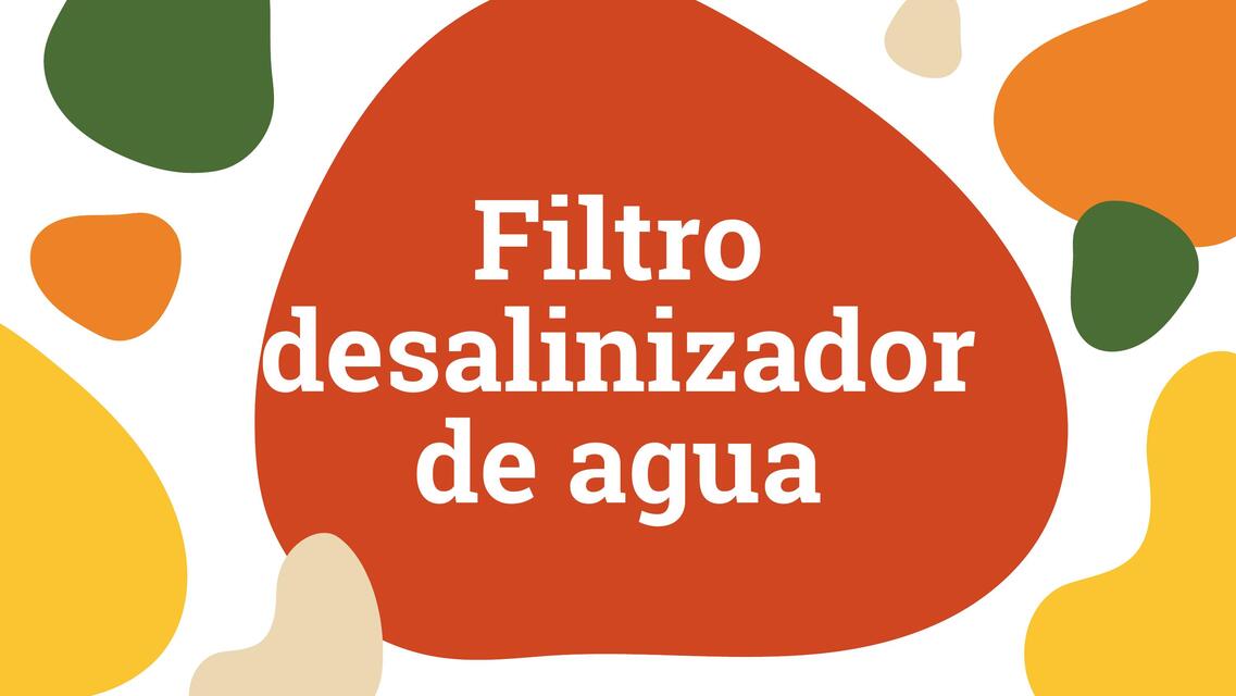 Filtro desalinizador de agua 