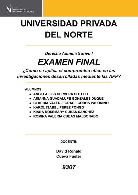 Examen Final Derecho Administrativo I 