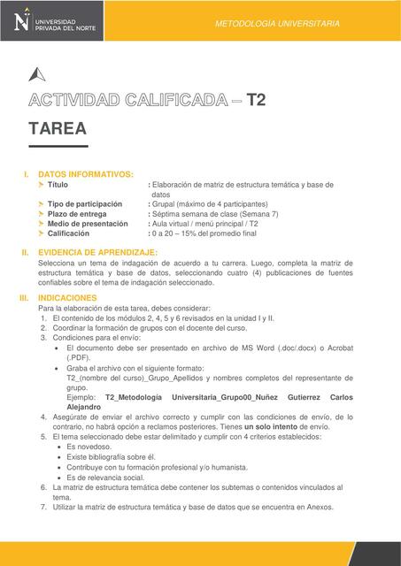 Actividad Calificada- Metodología Universitaria 