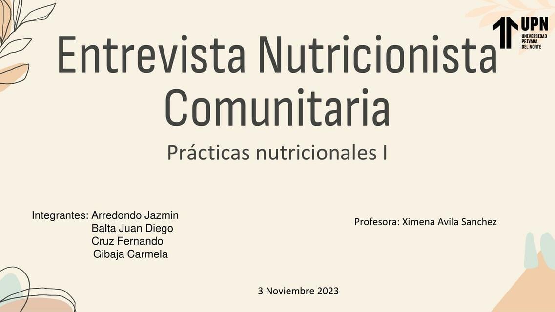 Entrevista Nutricionista Comunitaria | Juan | uDocz