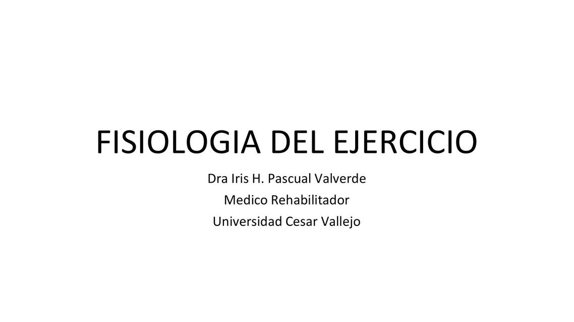 Fisiología del ejercicio  