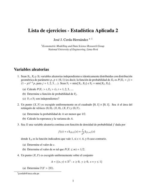 Lista de ejercicios estadistica aplicada 