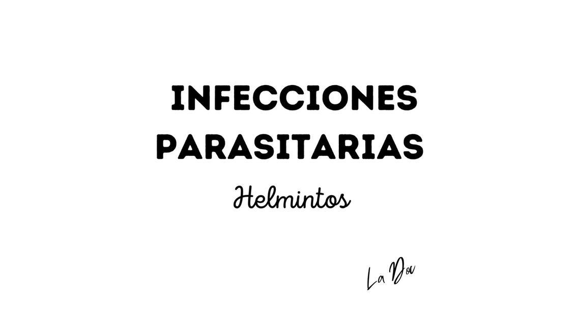 Infecciones parasitarias