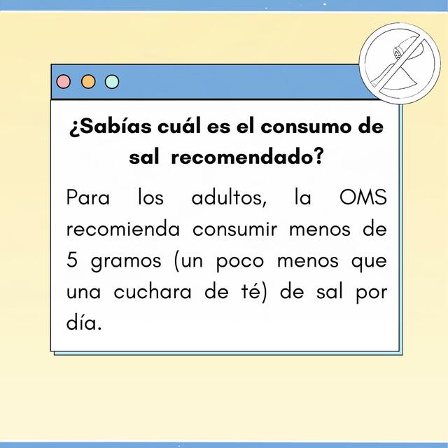 Consumo de sal recomendado por la OMS