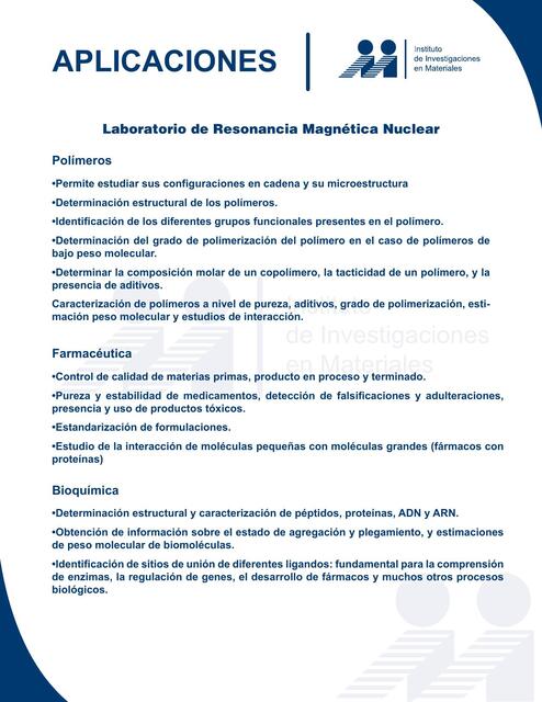 Aplicaciones resonancia magnética nuclear 