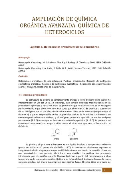 Ampliación de química orgánica avanzada  