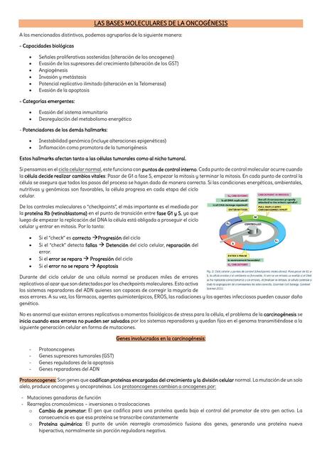 Las bases moleculares de la oncogénesis 