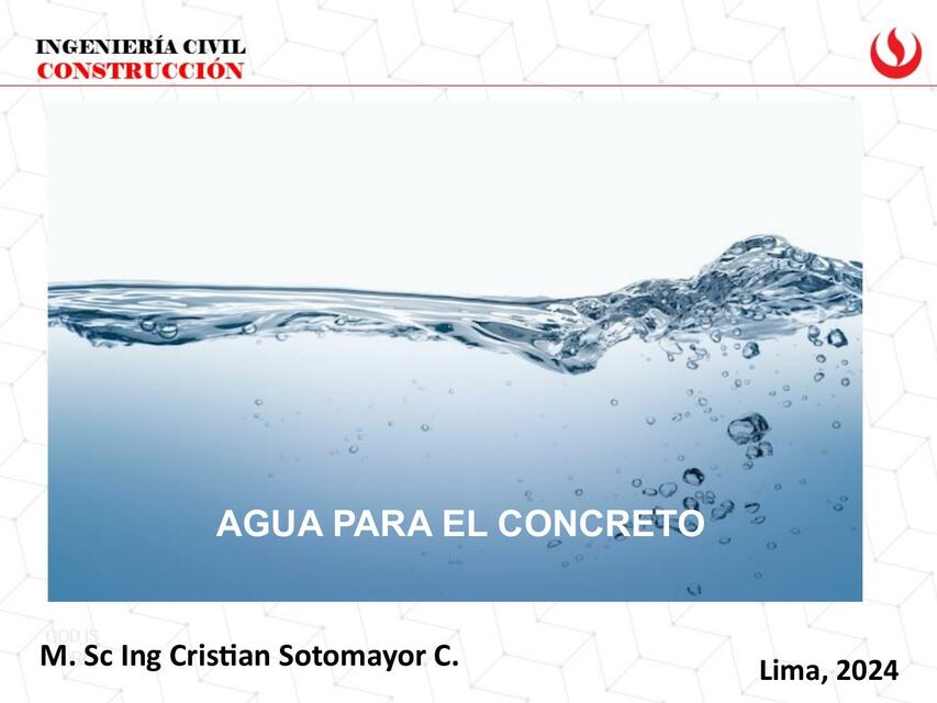 Agua para el Concreto