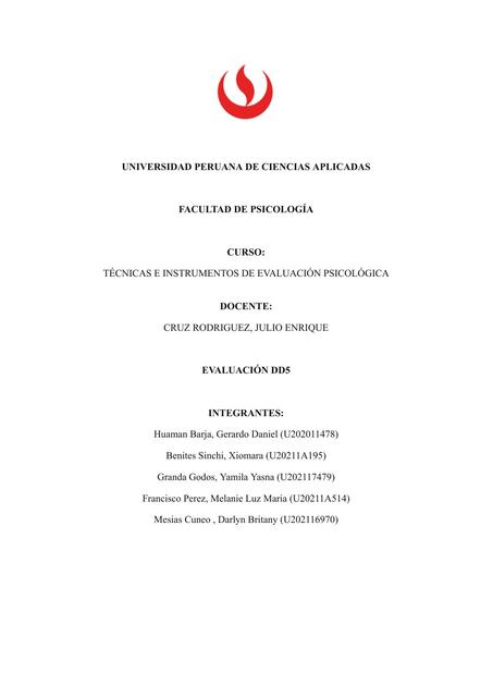 Técnicas e instrumentos de evaluación psicológica  