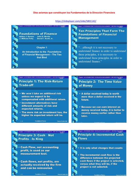 Diez Axiomas que Constituyen los Fundamentos de la Dirección Financiera 