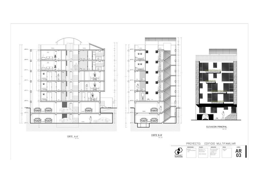 Lámina 3 edificio multifamiliar 