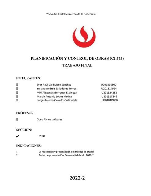 Planificación y Control de Obras 