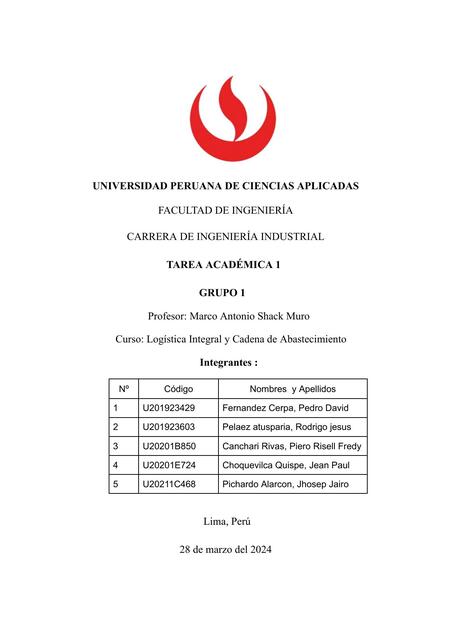 Logística Integral y Cadena de Abastecimiento