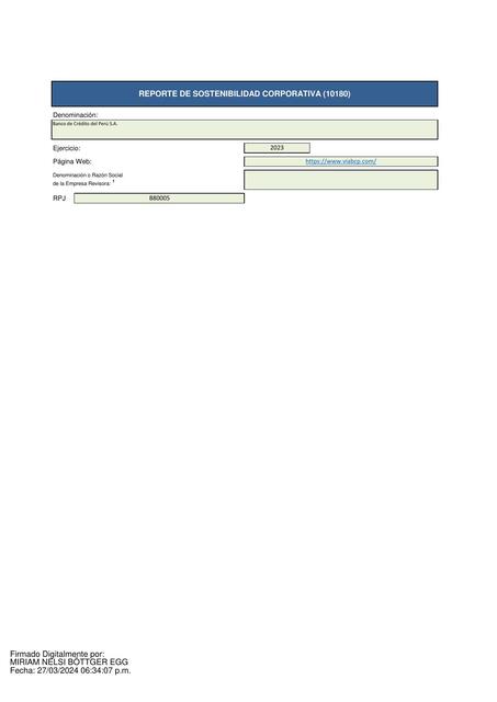 Reporte de sostenibilidad 