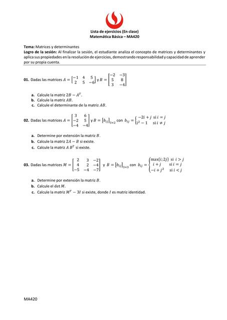 Lista de Ejercicios- Matemática Básica 