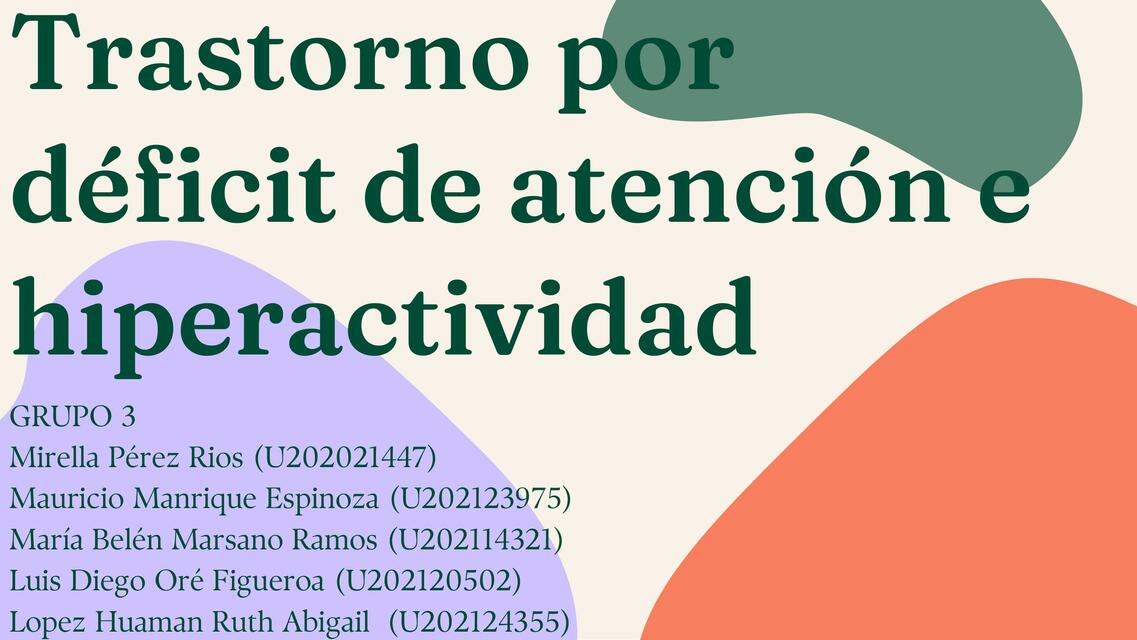 Trastorno por déficit de atención es hiperactividad