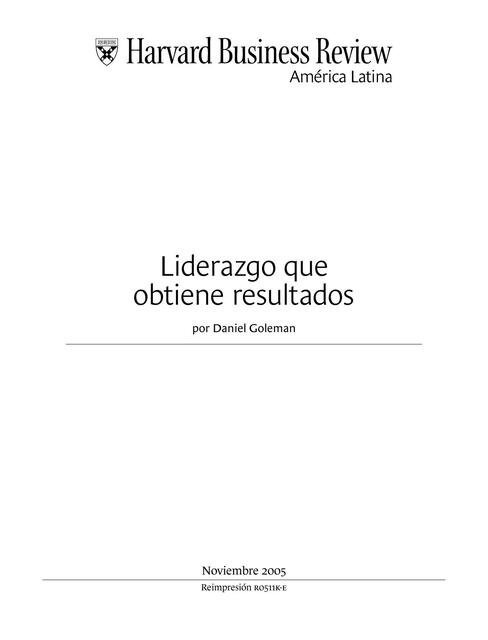 Liderazgo que Obtiene Resultados 