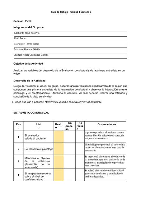 Evaluación Conductual 