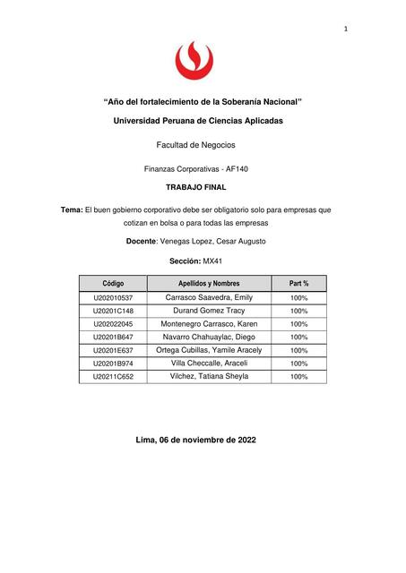 El Buen Gobierno Corporativo Debe Ser Obligatorio solo para Empresas que Cotizan en Bolsa o para Todas las Empresas