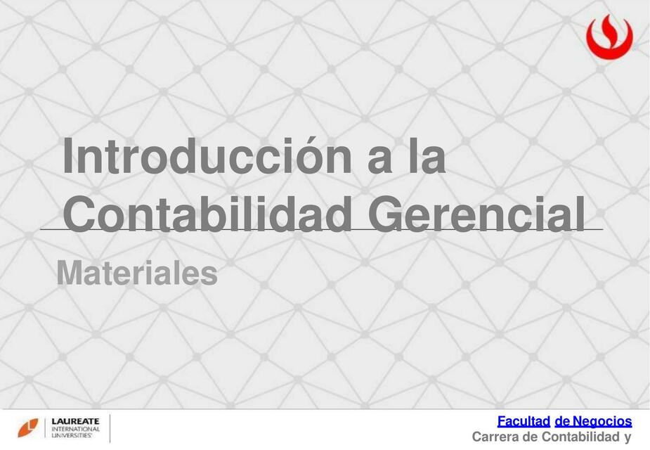 Introducción a la contabilidad gerencial 