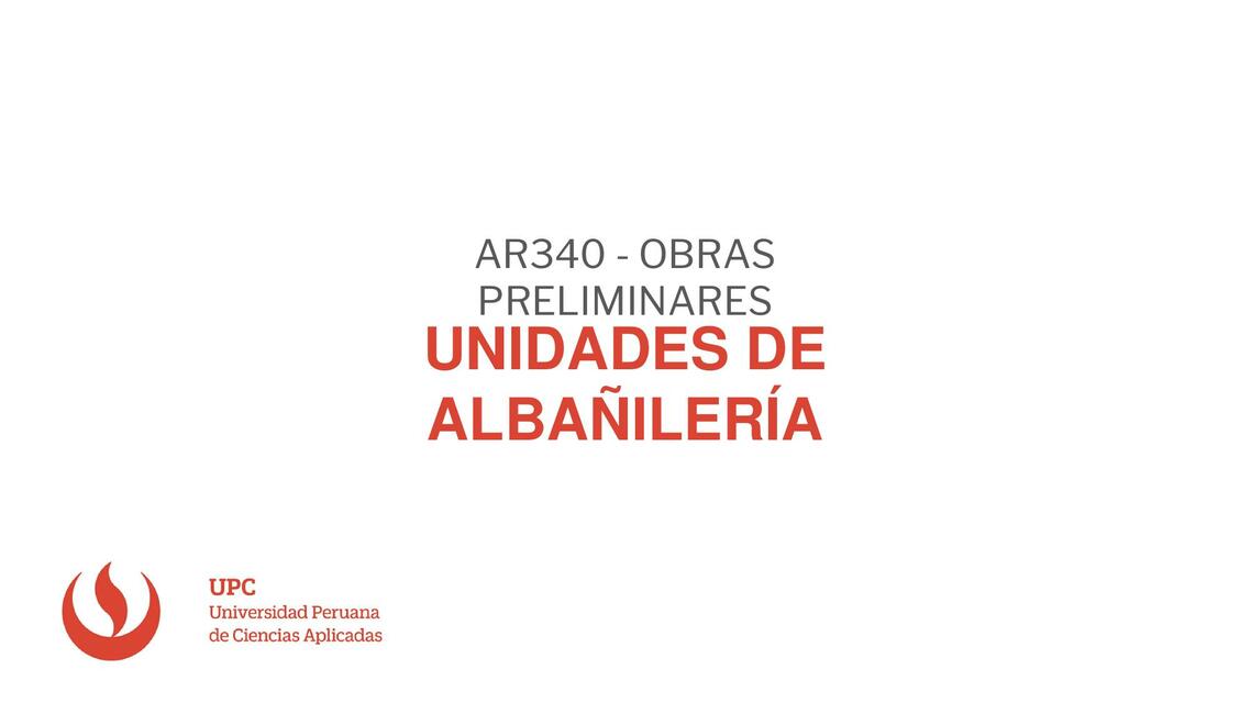 Unidades de Albañilería 