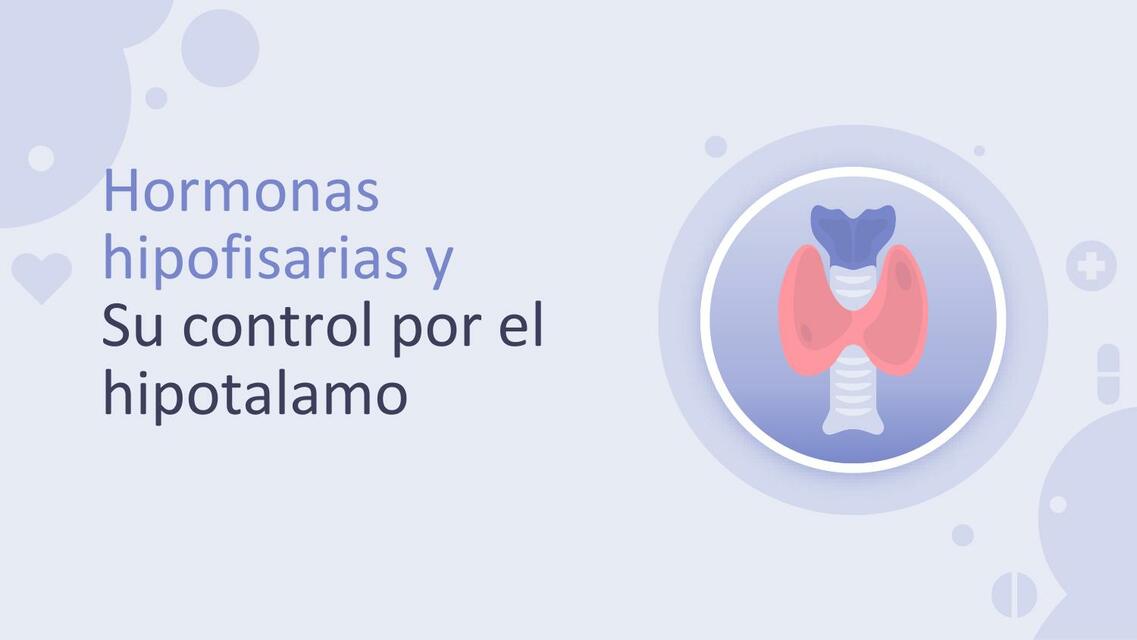 Hormonas hipofisarias y Su control por el hipotalamo