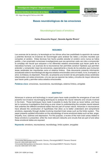  Bases neurobiológicas de las emociones 